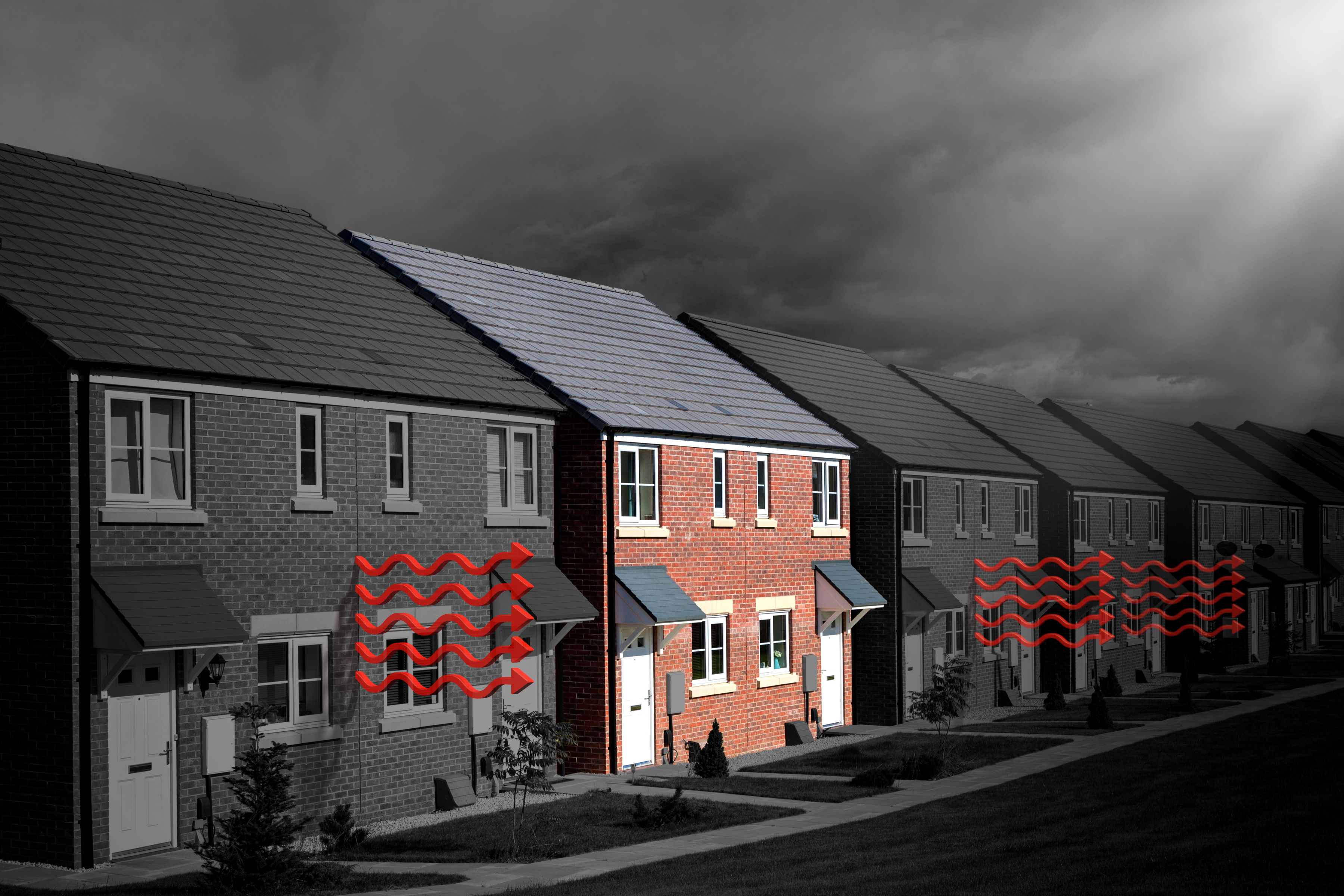 Energy Loss Row of Houses