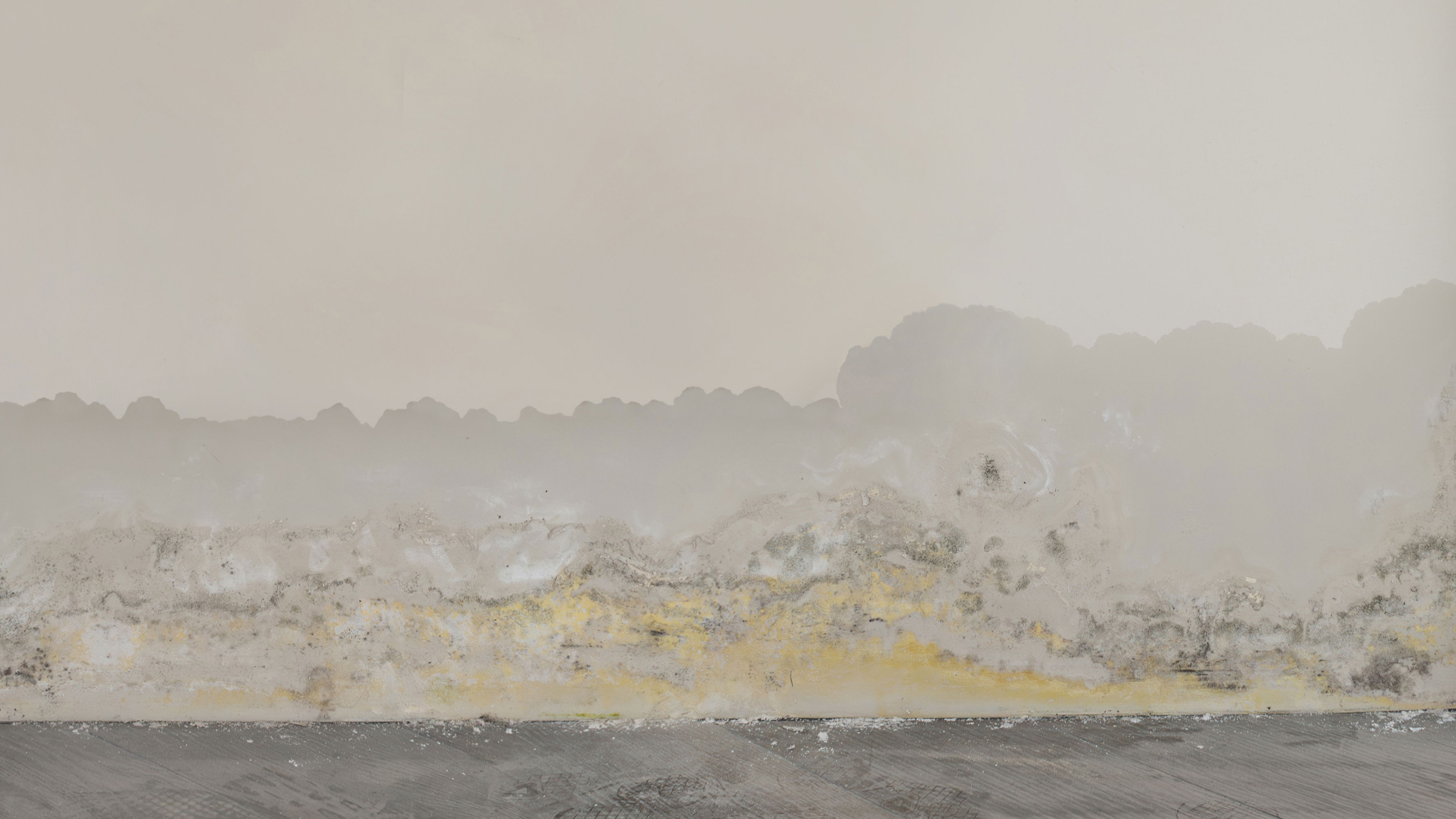 Rising damp present on a wall.