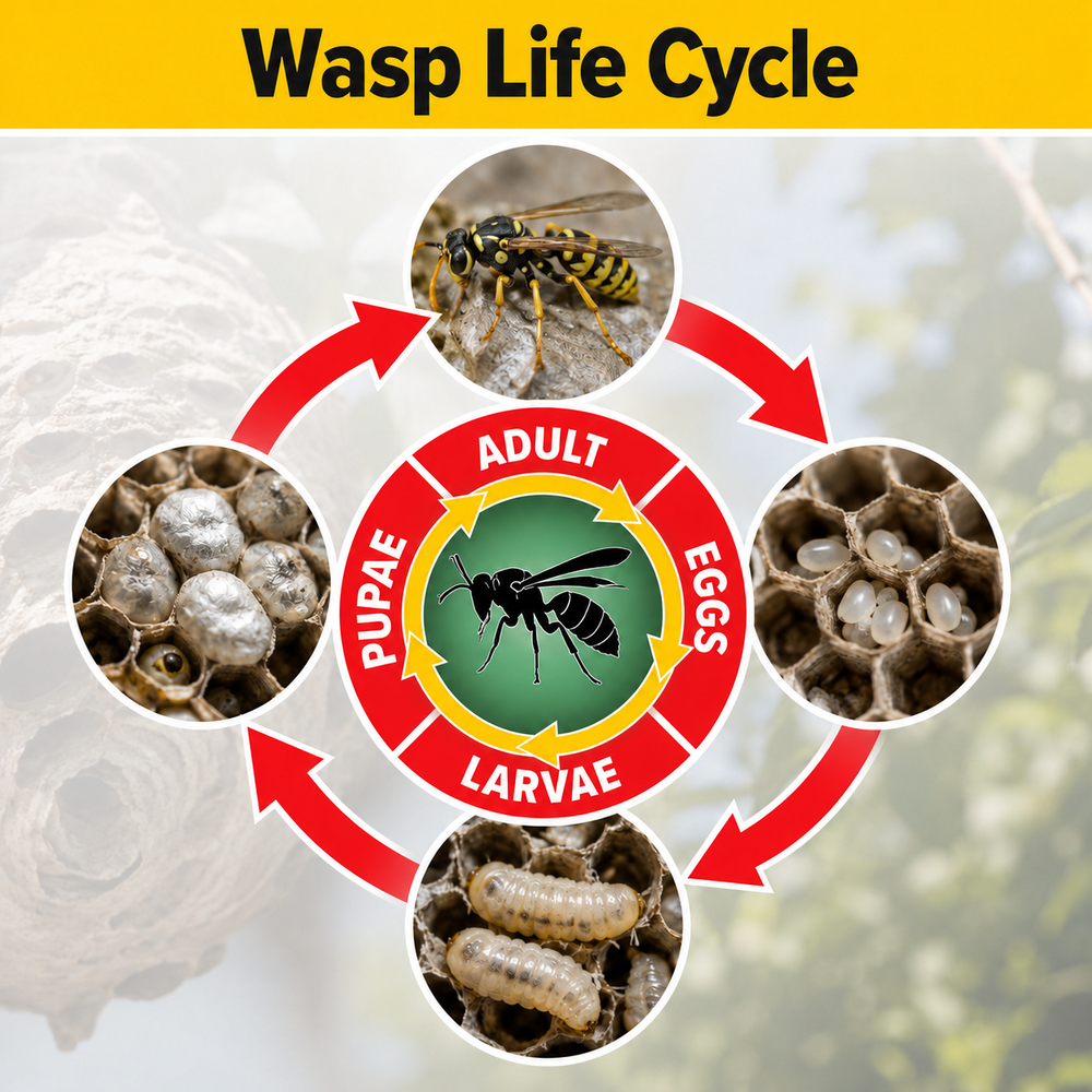Wasp Life Cycle infographic