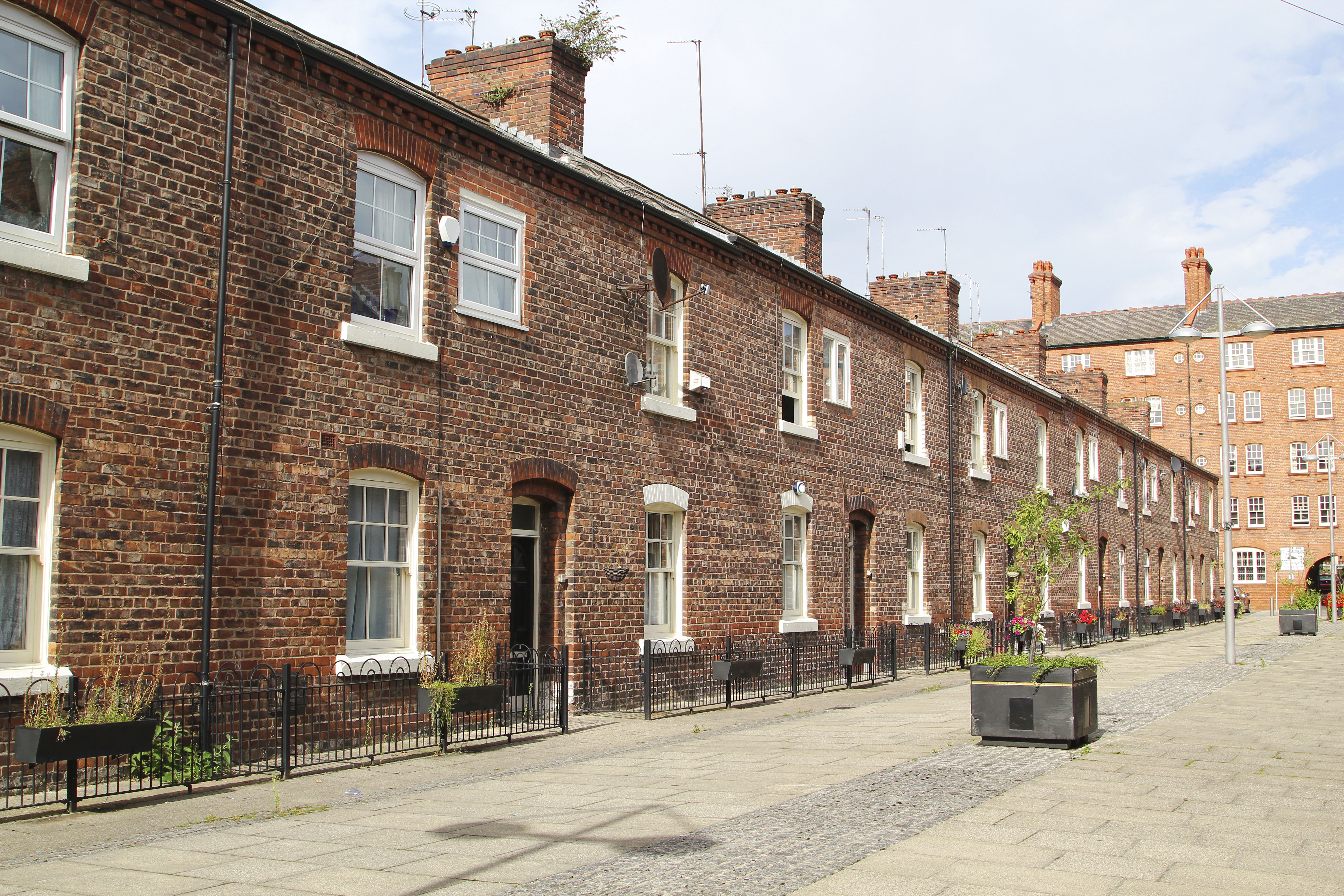 A Georgian Terraced Street Manchester UK.
