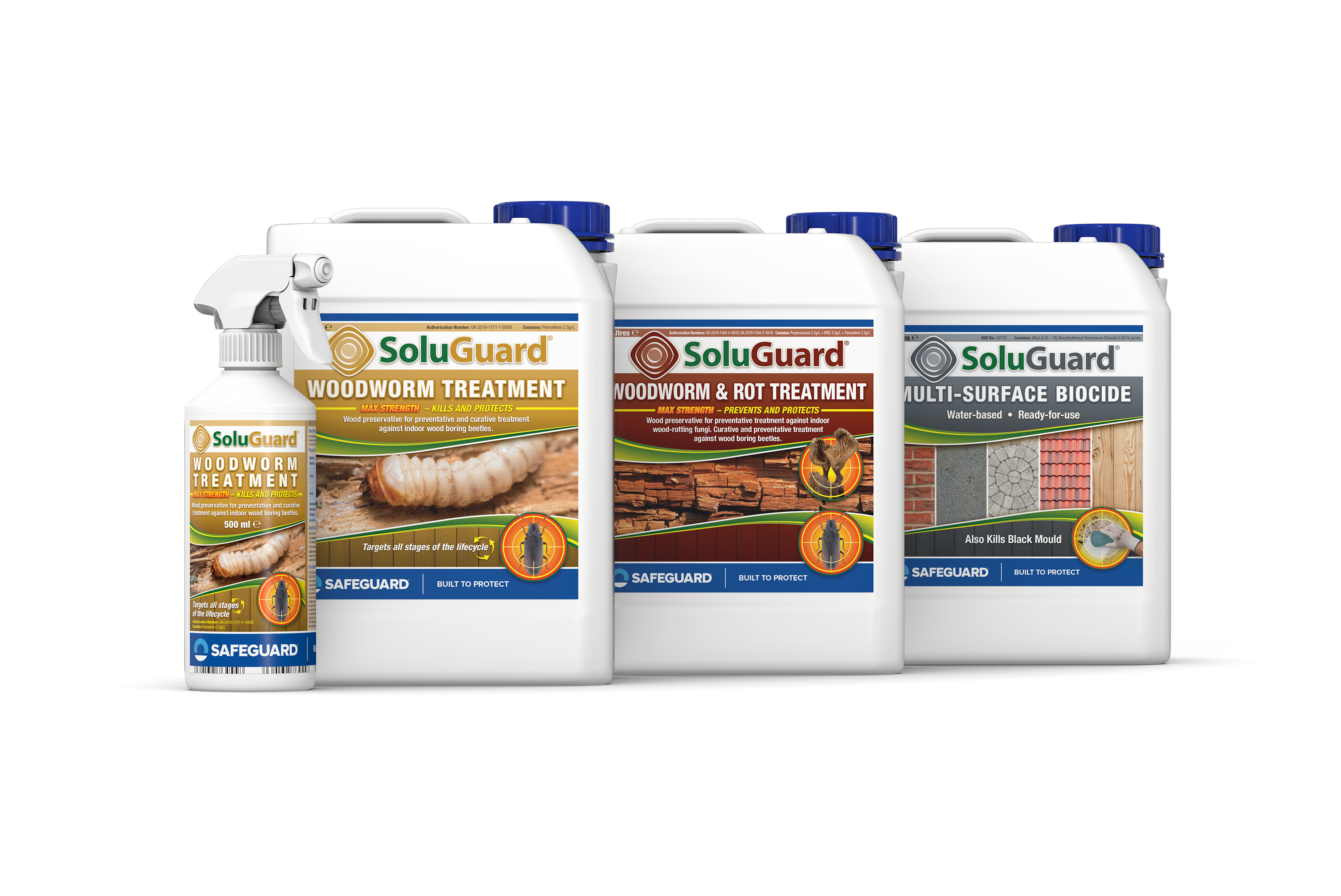 The full SoluGuard range of biocidal treatments.