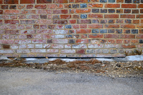 Salt efflorescence on exterior wall  - Photograph by Paul French