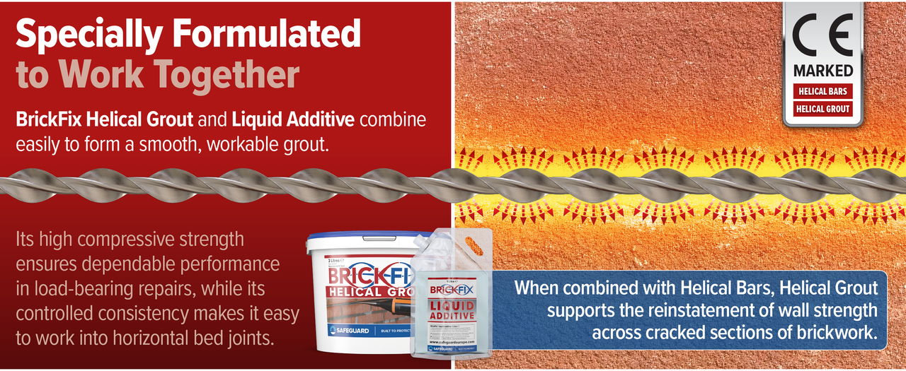 BrickFix Helical Grout is formulated to work with BrickFix Helical Bars.