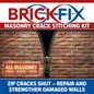 Zip cracks shut with the BrickFix Masonry Crack Stitching Kit