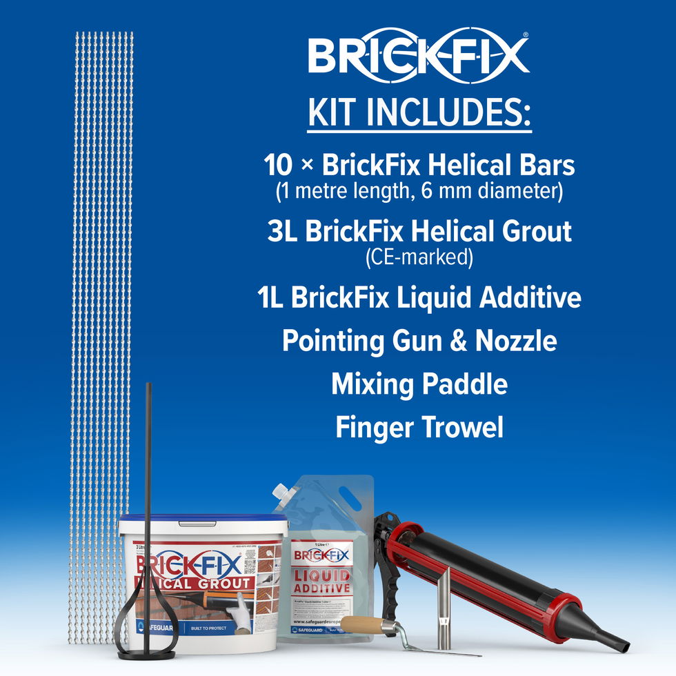 The BrickFix Kit includes everything you need.
