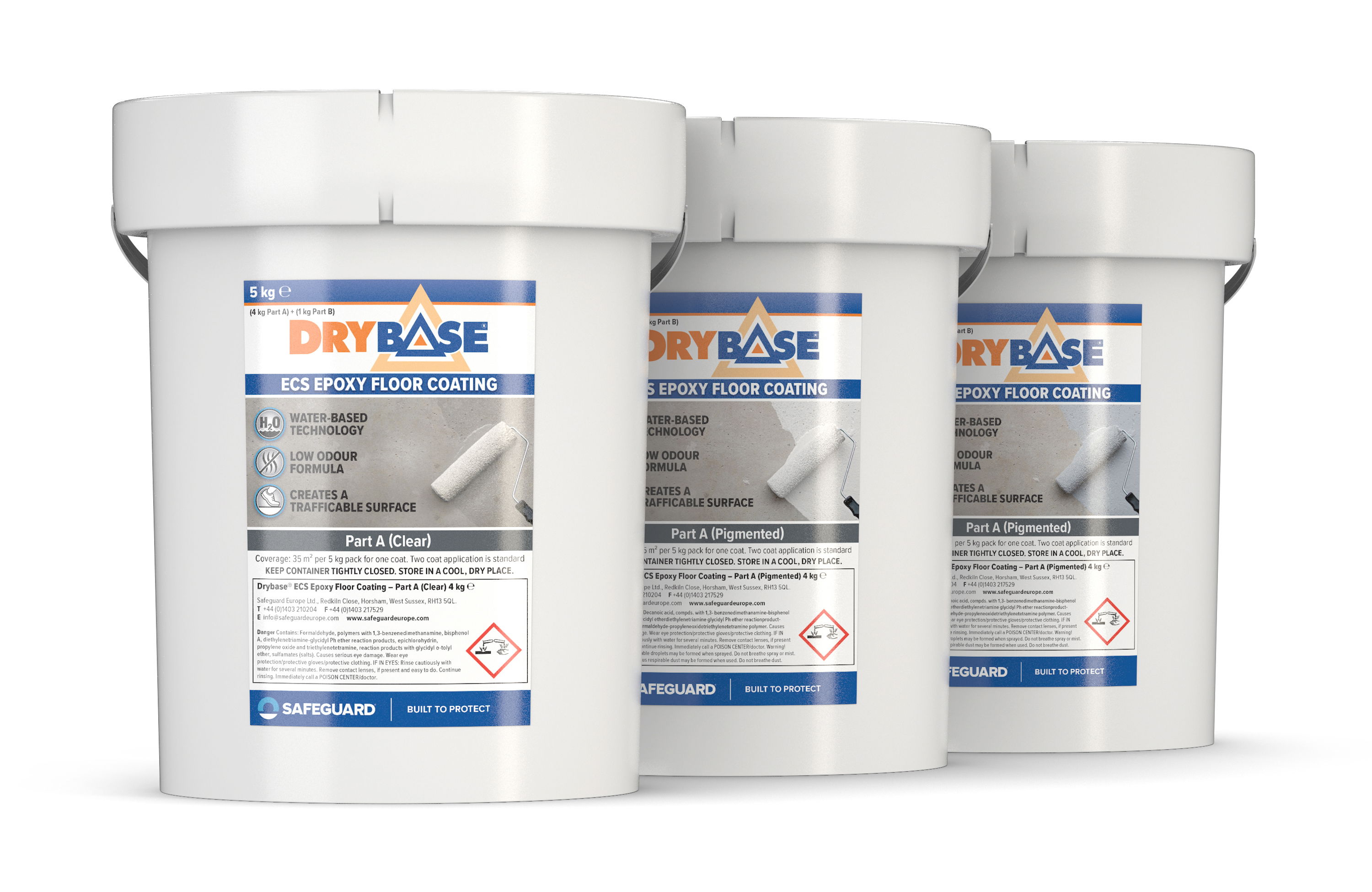 4kg Part A and 1L Part B Drybase ECS Epoxy Floor Coating pack-shots