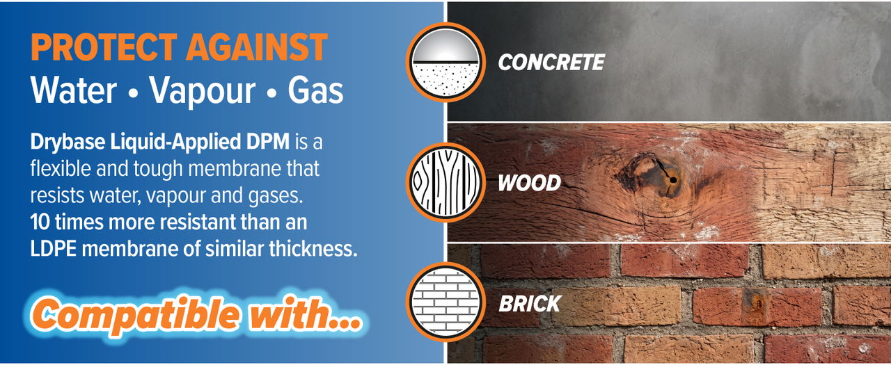 Drybase White LDPM protects against water, vapour and gas.