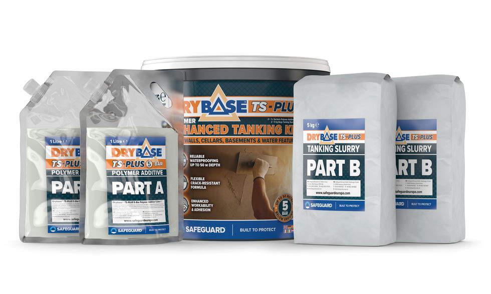 Drybase TS-Plus Enhanced Tanking Slurry bucket with supplied components (white b/g)