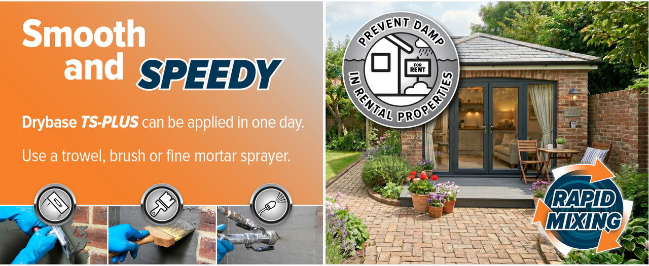 Drybase TS-PLUS can be applied smoothly and speedily