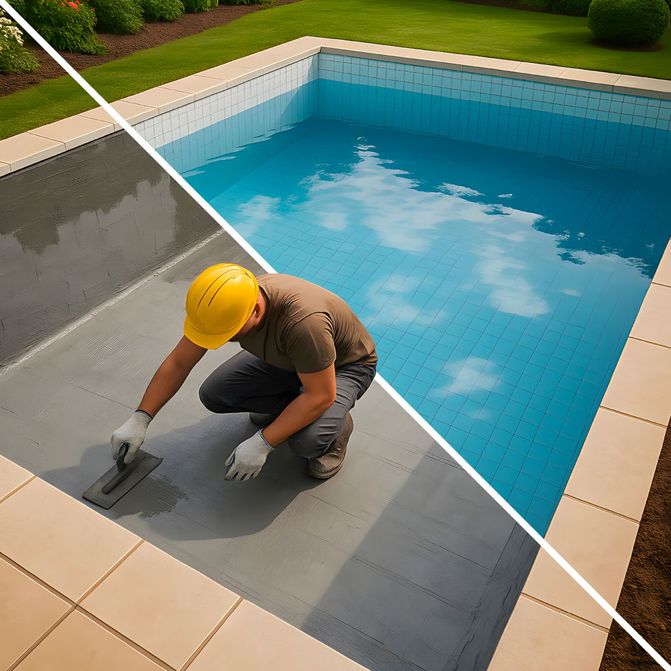 Tanking a swimming pool with Drybase TS-PLUS