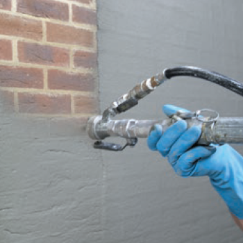 Drybase Tanking Slurry Spray with a fine mortar spraying device