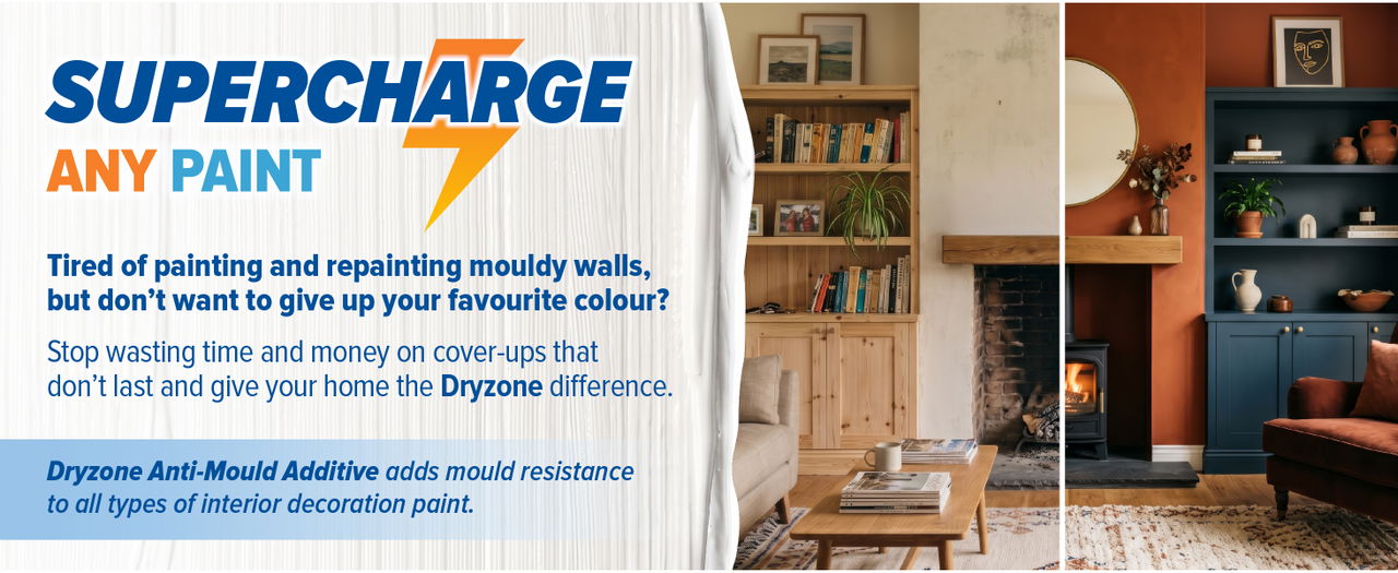 Supercharge any paint with Dryzone Anti-Mould Additive.