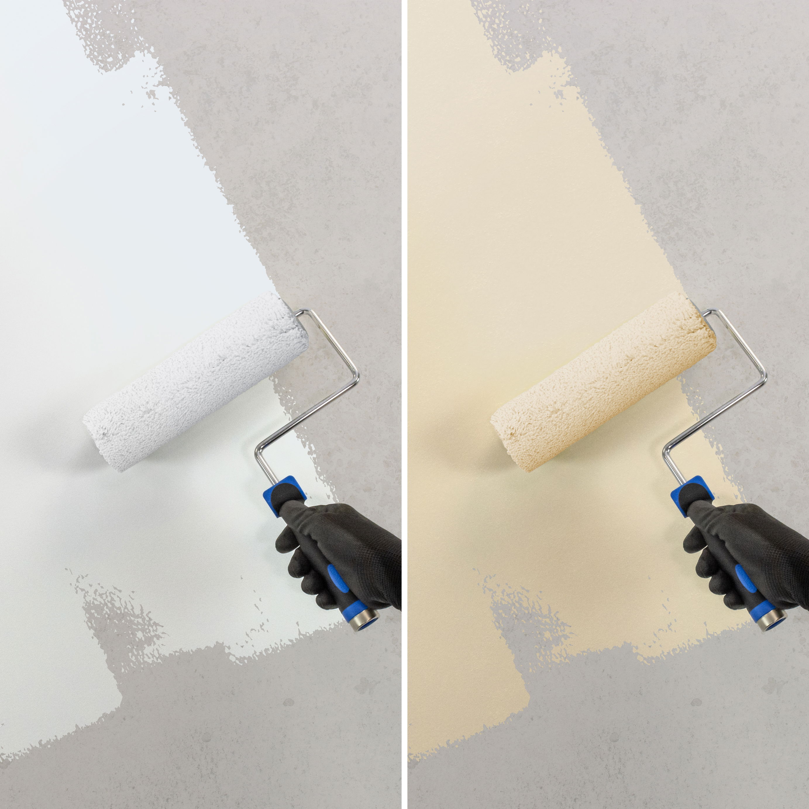 Dryzone Anti-Mould Paint roller paint wall comparison 1