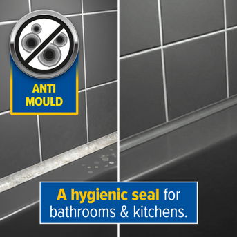 Creates a hygienic seal for bathrooms and kitchens.
