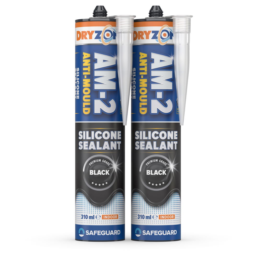 310ml Dryzone AM-2 Silicone Sealant BLACK cartridge 2-pack