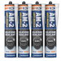 310ml Dryzone AM-2 Silicone Sealant BLACK cartridge 4-pack