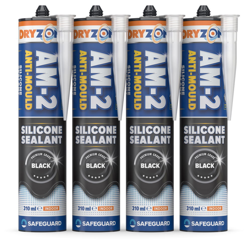 310ml Dryzone AM-2 Silicone Sealant BLACK cartridge 4-pack