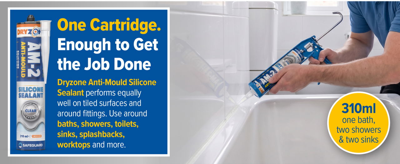 One cartridge is enough to seal a whole bathroom.