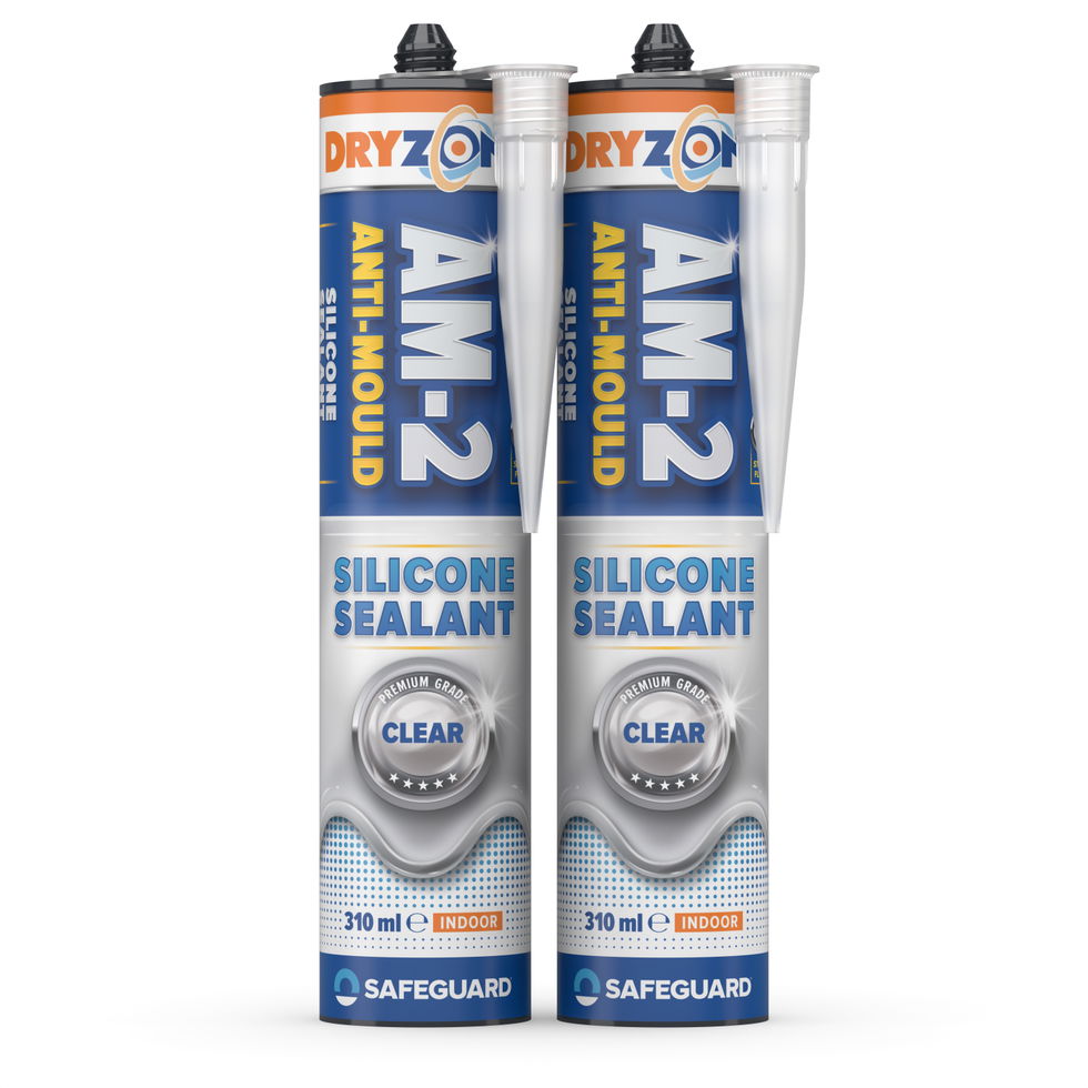 310ml Dryzone AM-2 Silicone Sealant Clear cartridge 2 pack