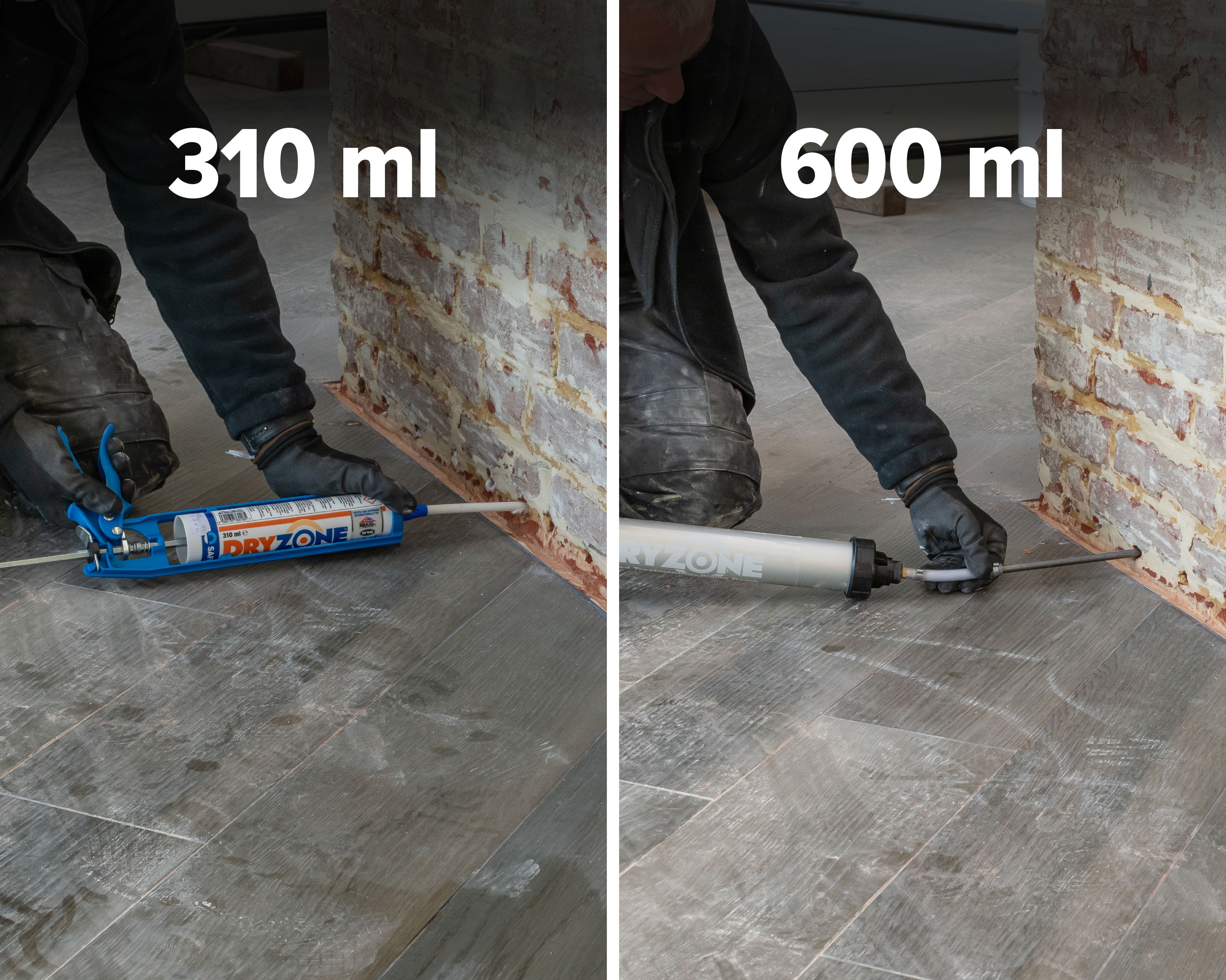 Dryzone cream 310ml and 600ml installation mixed 7