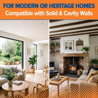 Dryzone Fast-Set Plaster is compatible with solid and cavity wall homes.