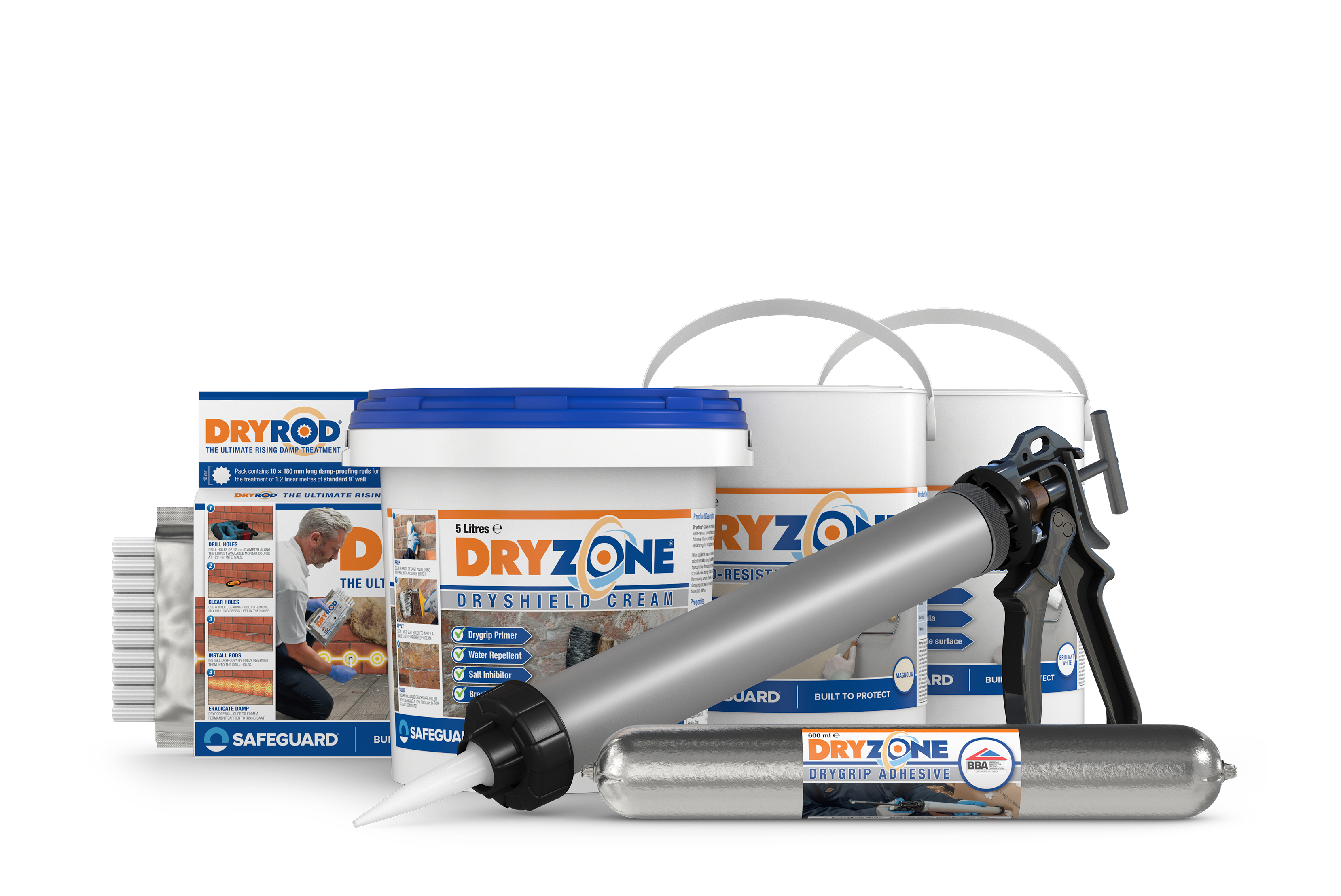 The full Dryzone Replastering System Range