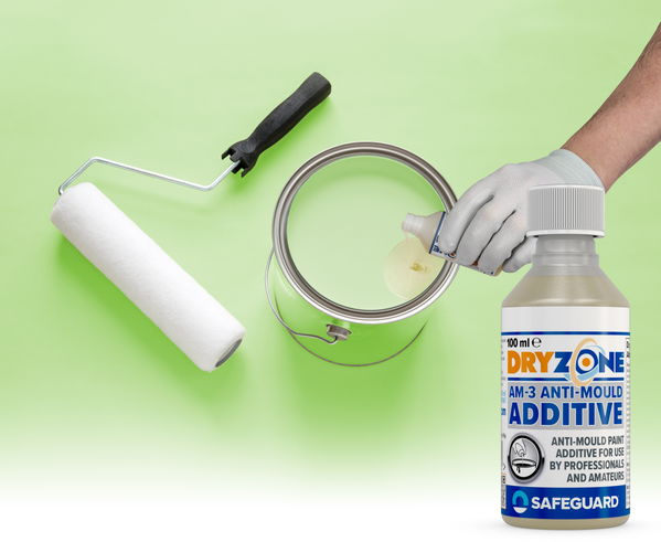 Dryzone Anti-Mould Additive into pale green paint