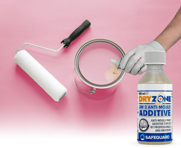 Dryzone Anti-Mould Additive into pink paint