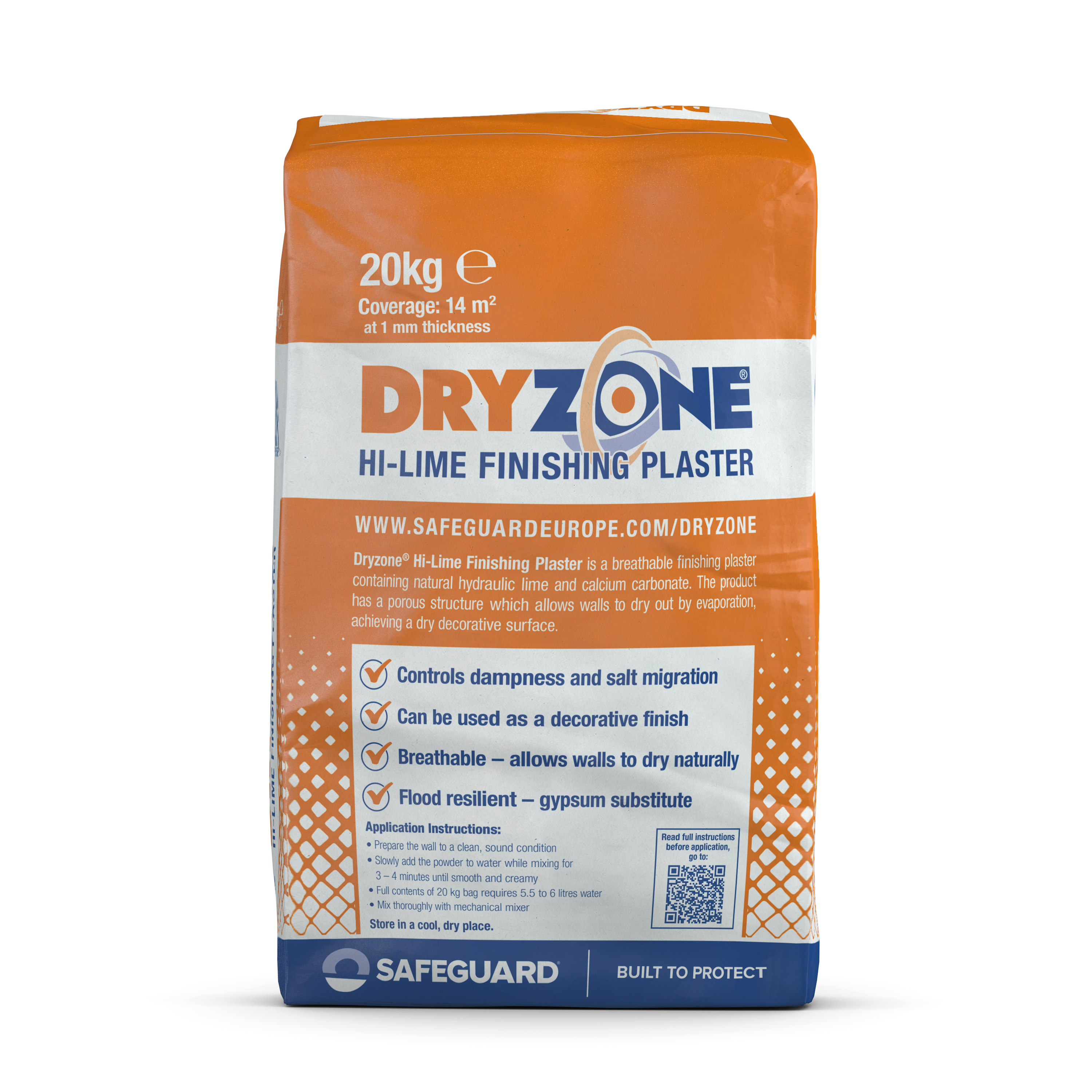 Dryzone Hi-Lime Finishing Plaster 20 KG bag