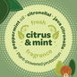 Fresh citrus and mint scent.