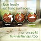 Use on hard surfaces and soft furnishings