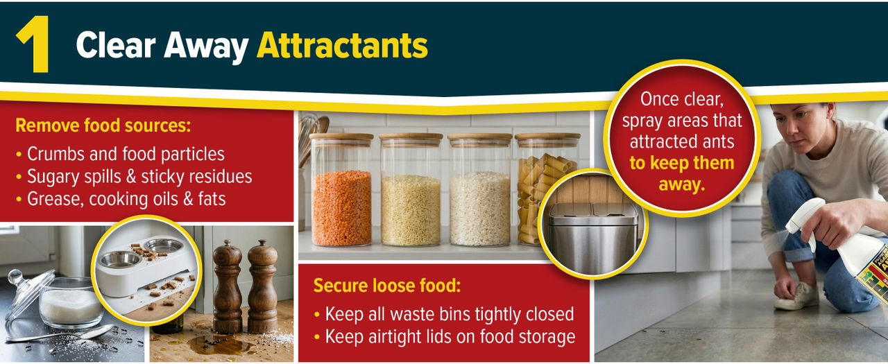 Clear away attractants to stop damp.