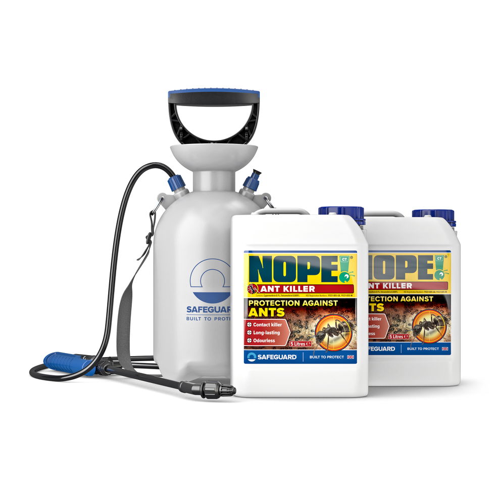 NOPE! Ant Killer 2 x 5 Litres cans and 5 Low-Pressure Pump-Action Pressure Sprayer (white b/g)