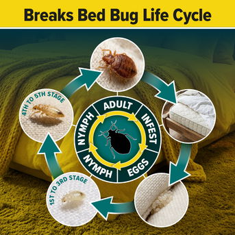 NOPE! Bed Bug Spray breaks the bed bug life cycle.