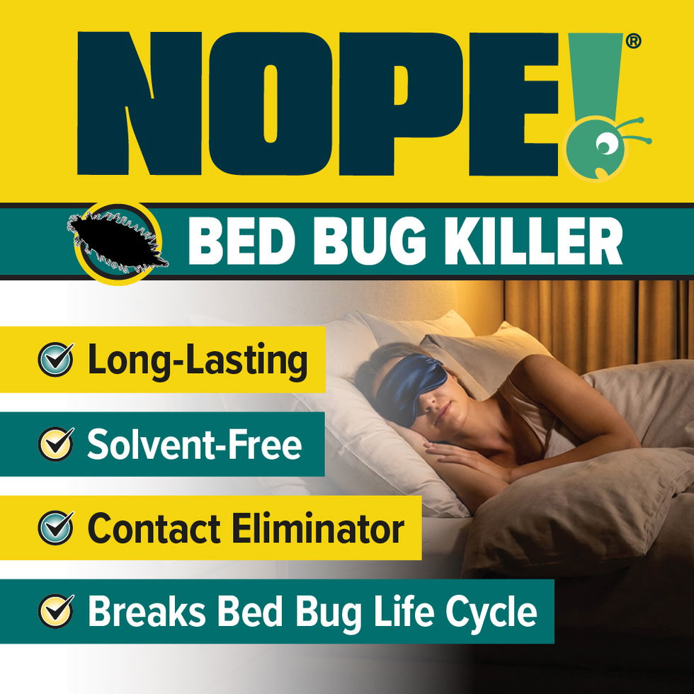 NOPE! Bed Bug Spray is long-lasting and solvent-free.
