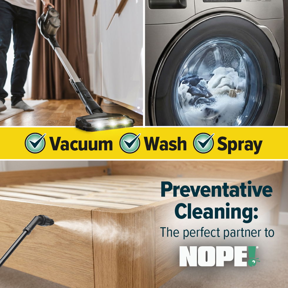 Use preventative cleaning with NOPE! sprays.