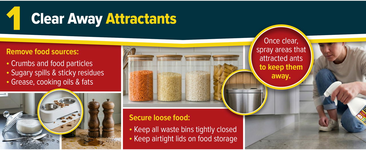 Clear away attractants to stop damp.