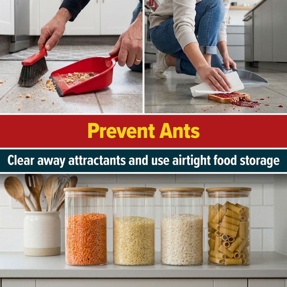 Prevent ants by keeping away attractants.