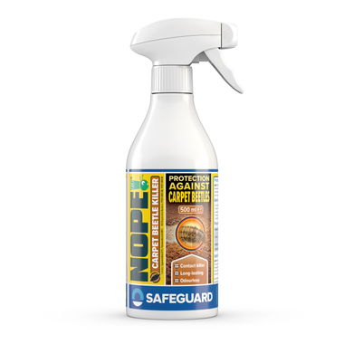 500ml NOPE! Carpet Beetle Killer Spray Curved (white b/g)