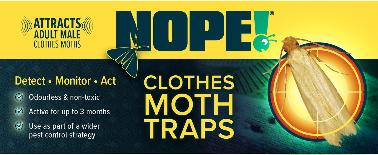 Detect, monitor and act with NOPE! Clothes Moth Traps.