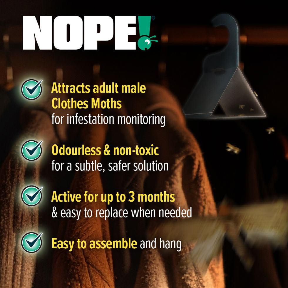 NOPE! sticky moth traps are odourless and non-toxic, active for up to 3 months, easy to assemble and hang.