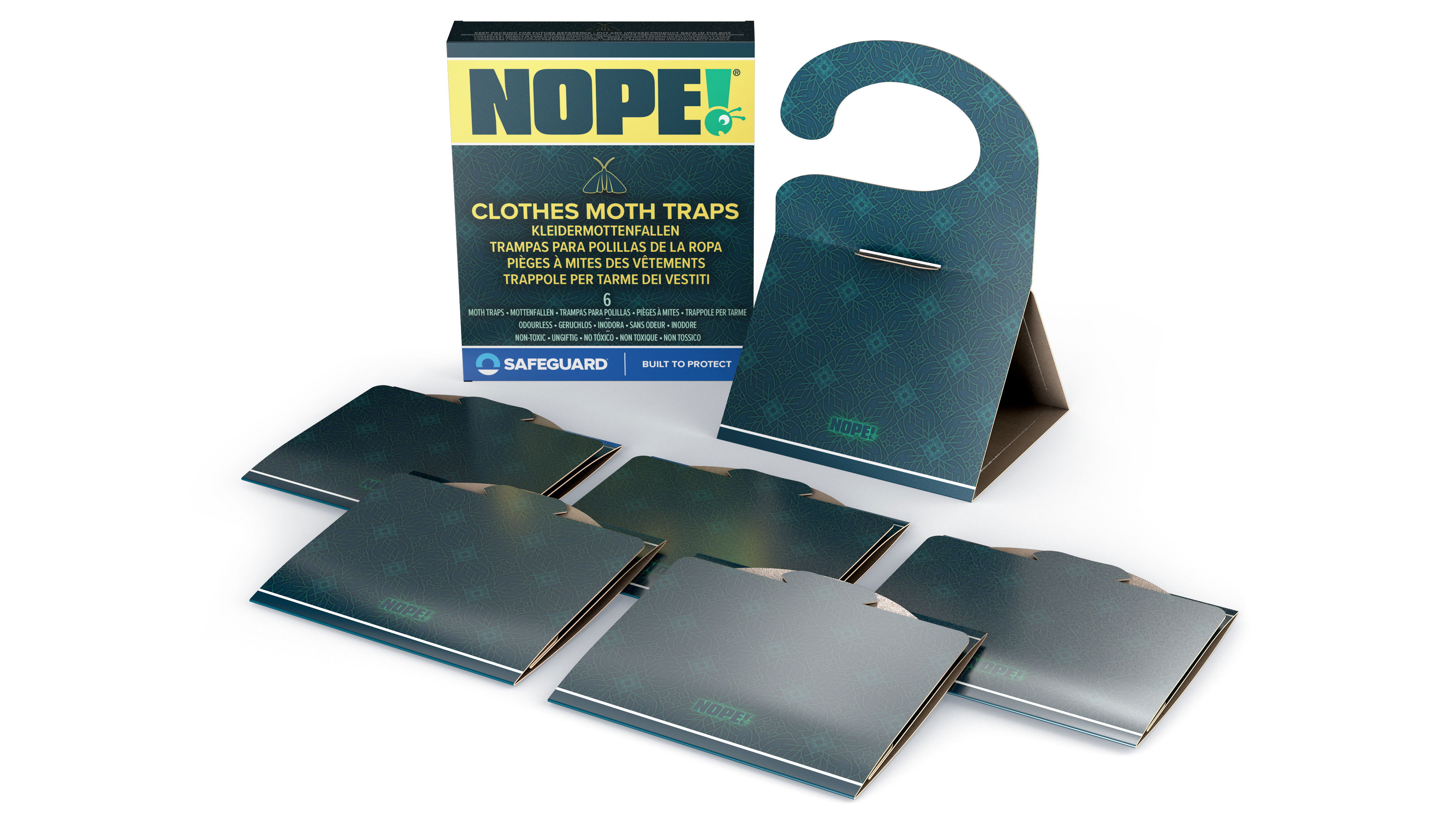 NOPE! Clothes Moth Trap box with 6 traps
