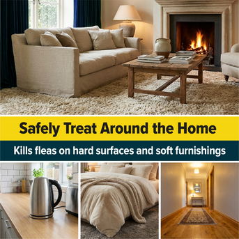 NOPE! Flea Killer treats fleas on hard surfaces and soft furnishings.