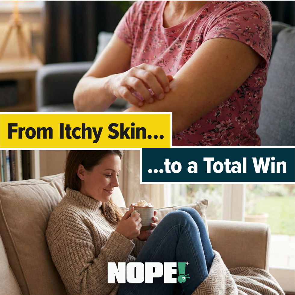 From itchy skin to a total win with NOPE! Flea Killer Spray.