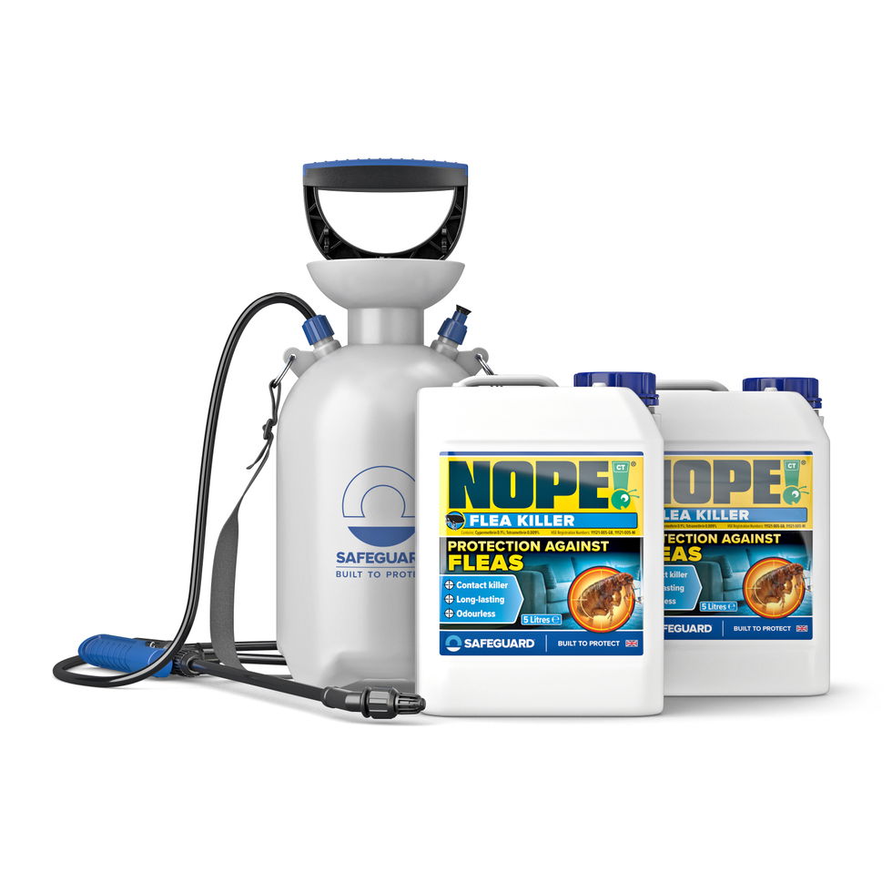 NOPE Flea Killer 2x 5 Litre and Sprayer (white b/g)
