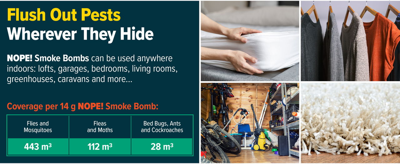 NOPE! Giant Smoke Bombs are used anywhere indoors.