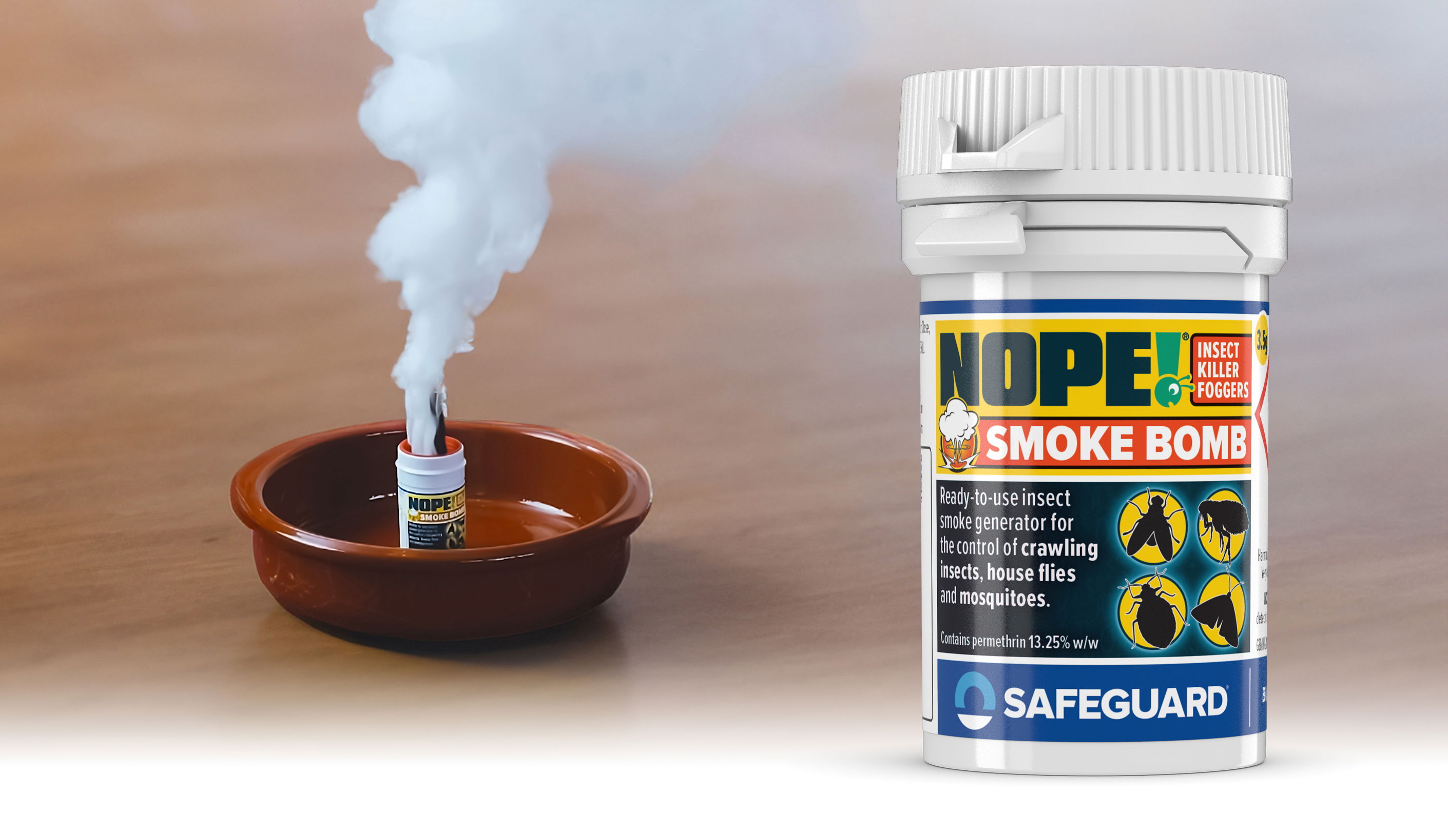 NOPE! Smoke Bomb pack with smoking example.