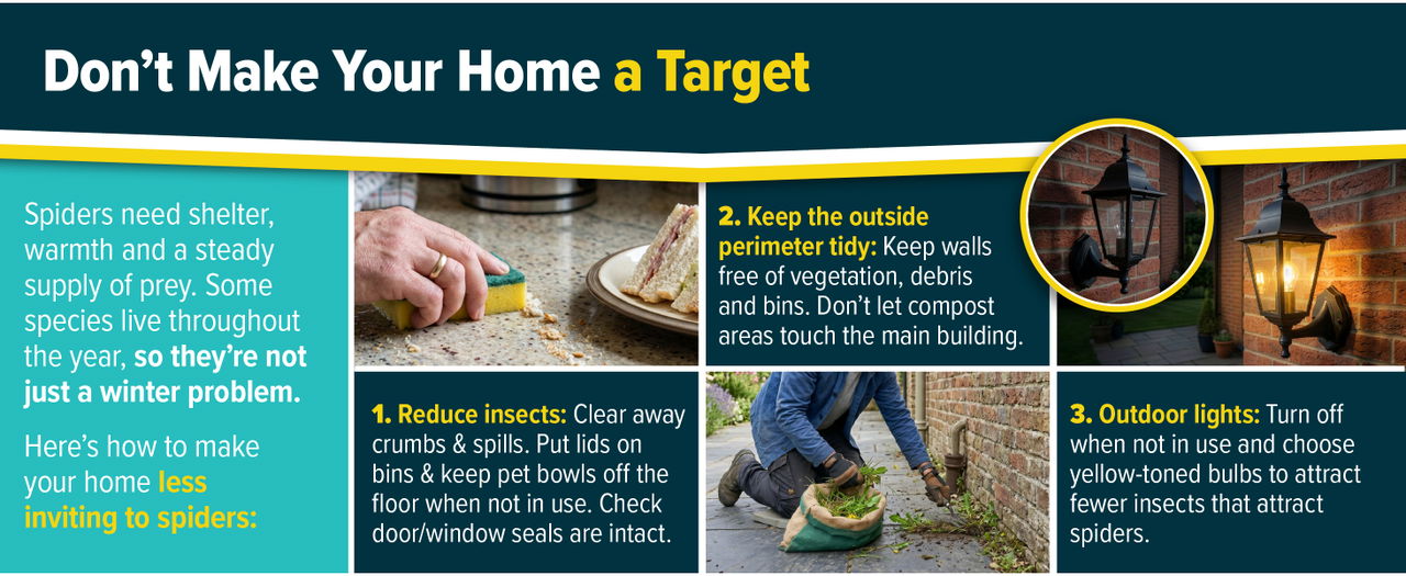 Make your home less attractive to spiders