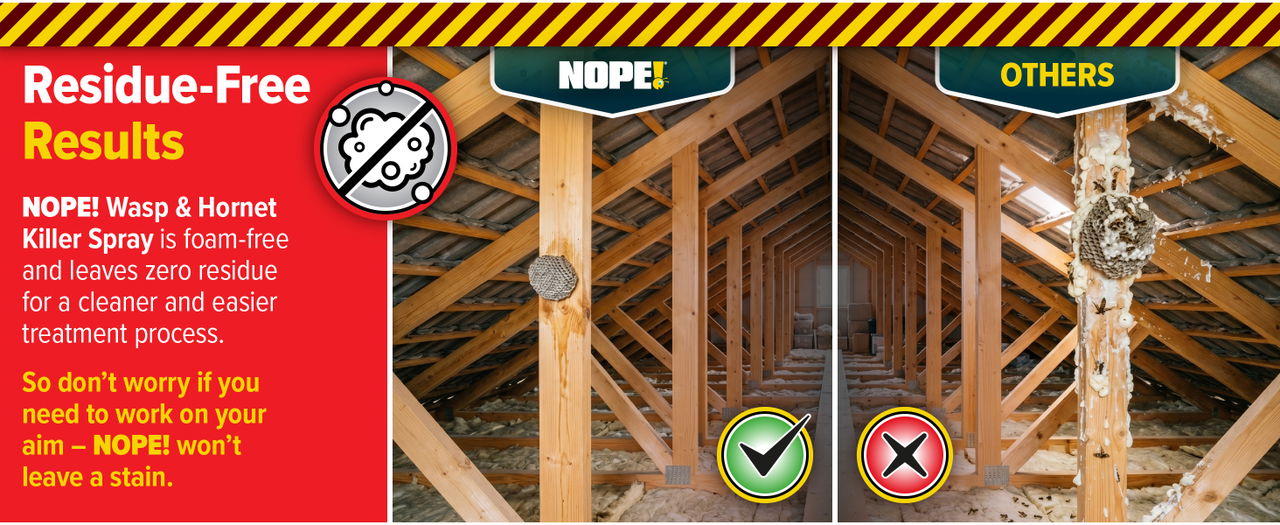 Get residue-free results with NOPE! Wasp and Hornet Killer