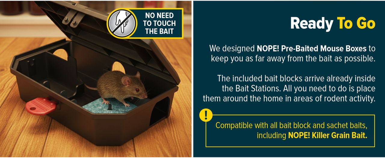 NOPE! Pre-Baited Mouse Boxes are ready to go.